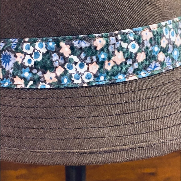 NWOT Brown Cotton Floral Band Fedora - Picture 5 of 8